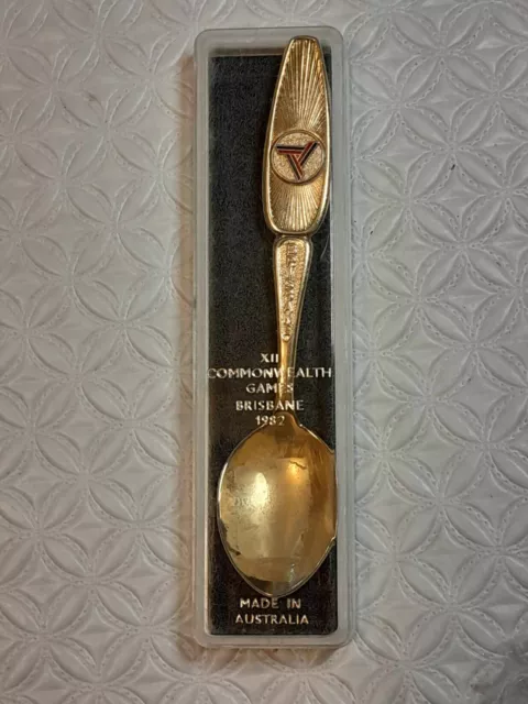 Commonwealth Games Brisbane 1982 Gold Plated Vintage Souvenir Spoon