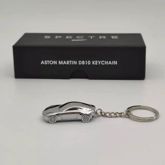 Diecast JAMES BOND SPECTRE 007 Aston Martin DB10 Keychain Keyring Silver NEW