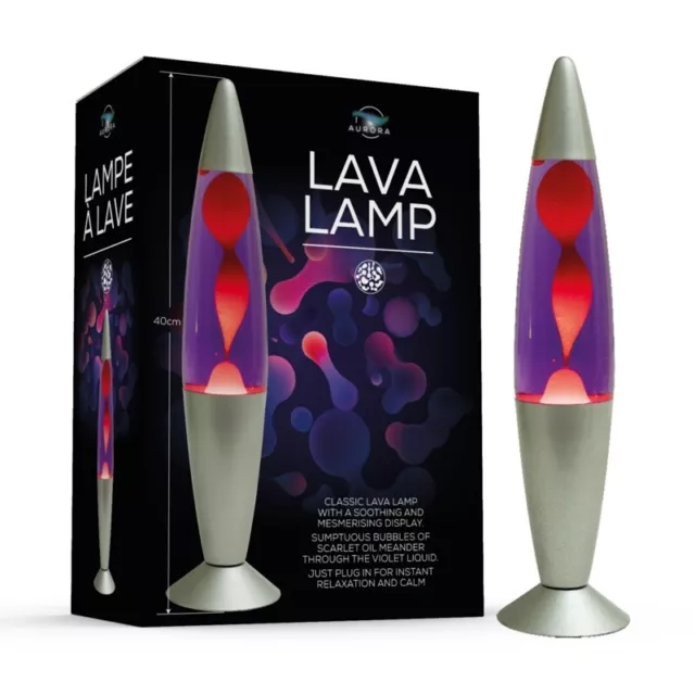 Retro 1960s Lava Lamp 16” 40cm Purple Wax Liquid Relaxation Light Christmas Gift