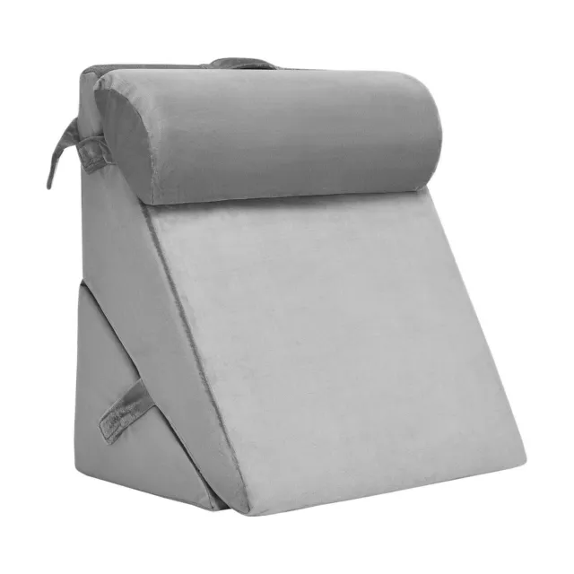 Giantex Bed Wedge Pillow Adjustable Neck Back Support Memory Foam Headrest Grey