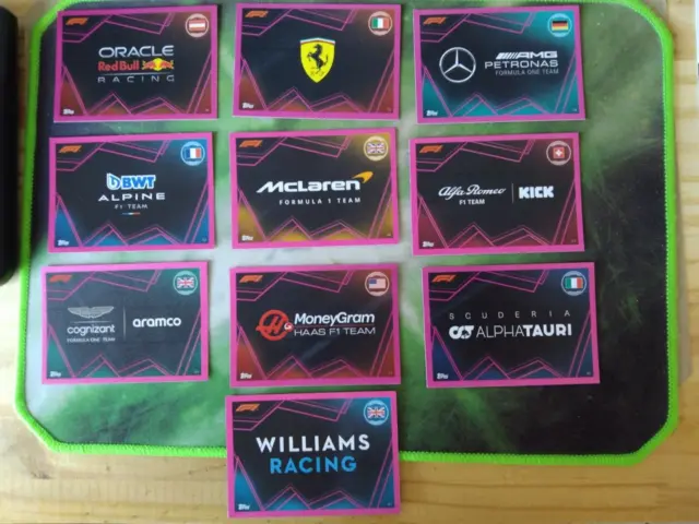 Lot 10 cartes formule 1 2023 Turbo attax Topps rose