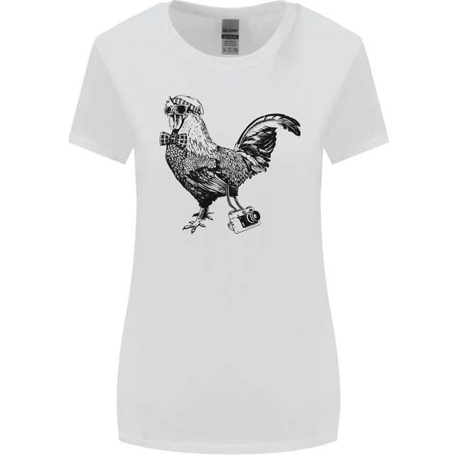 Rooster Camera Photography Photographer Womens Wider Cut T-Shirt