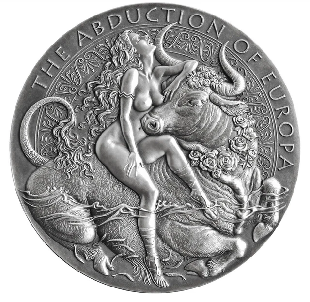 Abduction of Europa Celestial Beauty 2 oz Silver Coin Cameroon 2022