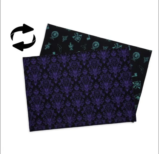 Official Disney World Parks Haunted Mansion reversable Placematts Set Of 2