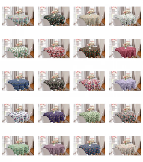 Ambesonne Leaves Design Round Tablecloth Table Cover for Dining Room Kitchen