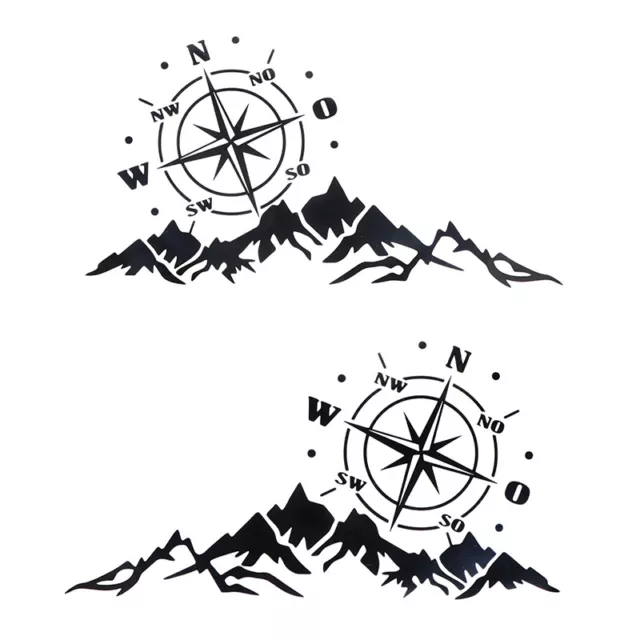 2pcs/set Mountain adventurers car sticker compass graphics decoration GR