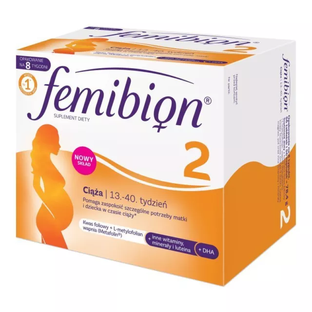 FEMIBION NATAL 2 Schwangerschaft 56 Tabletten + 56 Kapseln Für 8 Wochen Folsäure