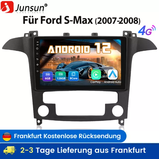 Carplay Für Ford S-Max 2007-2008 Android 12 Autoradio GPS Navi WIFI 4G BT 6+128G