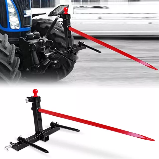 3 Point Hay Bale Spear Trailer Hitch Receiver Cat 1 Tractor with Gooseneck Ball