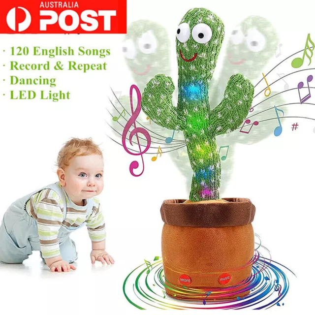 Dancing Cactus Plush Toy Can Singing Recording To Learn Talking Kids Gift