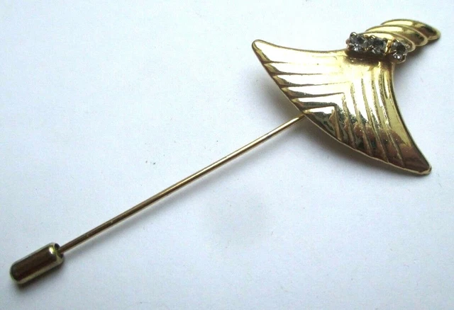 Épingle à Chapeau Vintage En Forme De Chat En Verre Murano Doré - Parfait état - Bijou Rétro