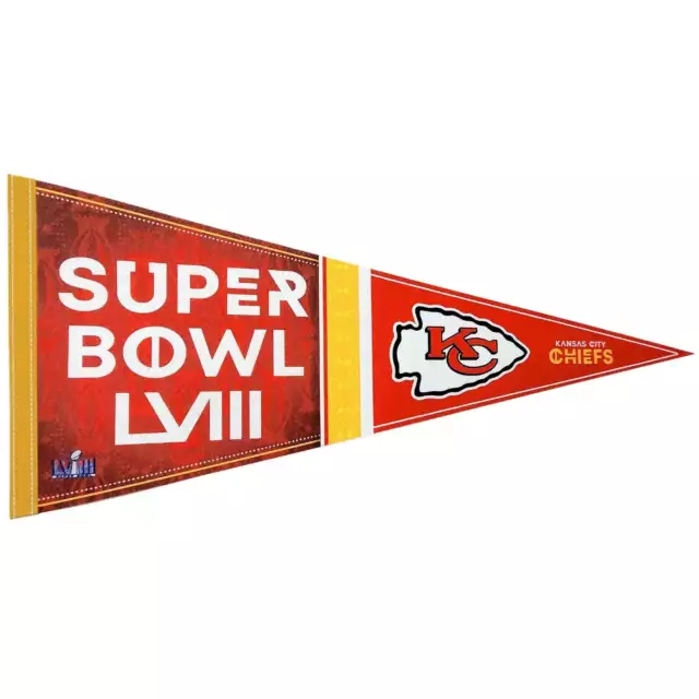 2025 NFL SUPER Bowl LVIII 58 Champions Kansas City Chiefs Pennant 15.