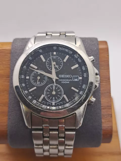 Herren Armbanduhr Seiko Chronograph 100M Quarz 40mm