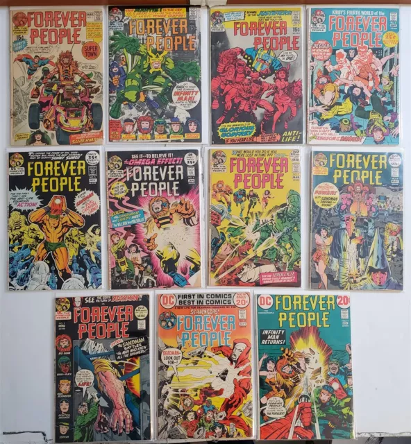 FOREVER PEOPLE #1-11 DC COMIC FULL RUN LOT 1st Darkseid Jack Kirby Avg VG/F 5.0