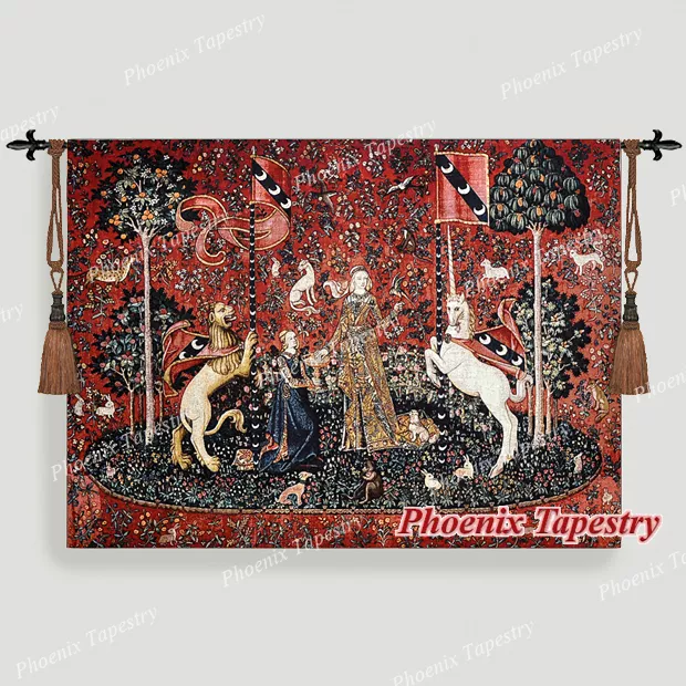 (LARGE) TASTE The Lady & Unicorn Medieval Tapestry Wall Hanging Jacquard Weave