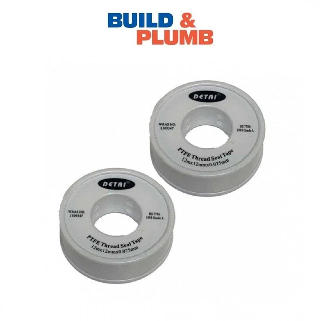 2X PTFE THREADED Sealing Plumbing Seals Plumbers Tape Water Fitting