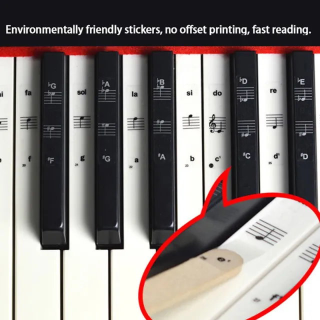 54/61/88 Key Piano Stickers Transparent Piano Keyboard PVC Sticker Piano St-EL