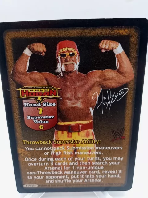 WWE Raw Deal Hulk Hogan. Thtowback Superstar Face Card Lp See Pics v18 Ability