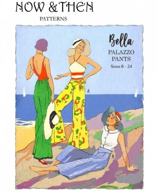 Now & Then Patterns Sewing Pattern The Bella Palazzo Pants Women UK 8 to 24