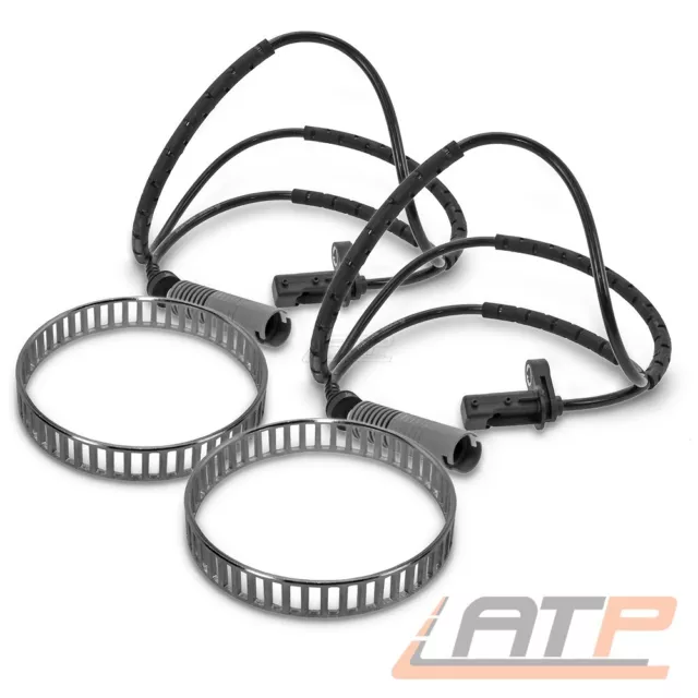 2x ABS-SENSOR + 2x ABS-RING HINTEN FÜR BMW 1-ER E81 E87 3-ER E90 E91 E92