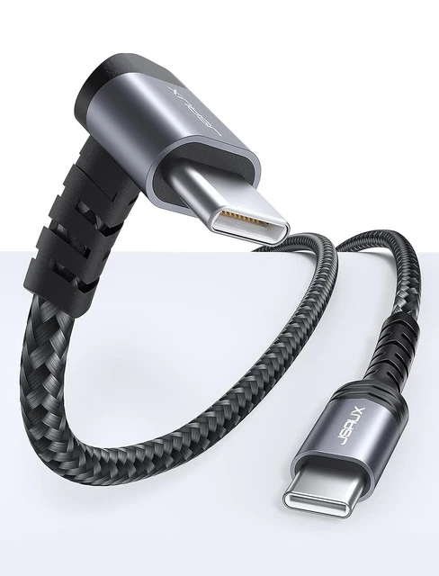 JSAUX 10FT USB-C to USB-C Cable 90 Degree, 60W USB C to C PD Fast Charger