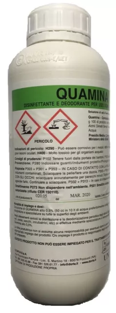 Disinfettante Detergente Profumato Superfici Igienizzante Concentrato Quamina