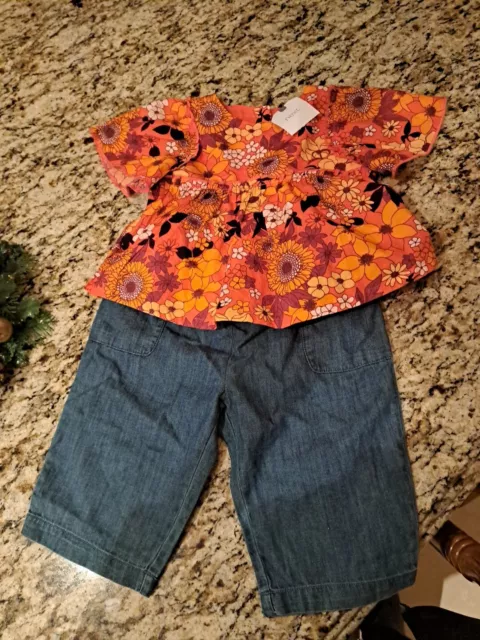 Baby Girls Next Outfit Age  9/12 Months Top And Jeans New