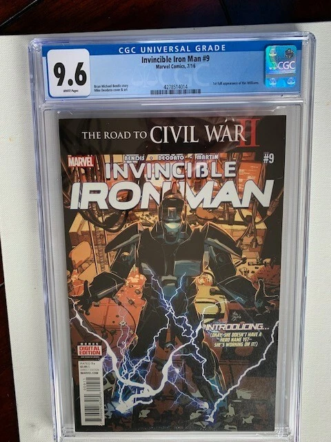 Invincible Iron Man #9 CGC 9.6 WP Marvel Comics 1st Printing 1st Full Riri  MCU