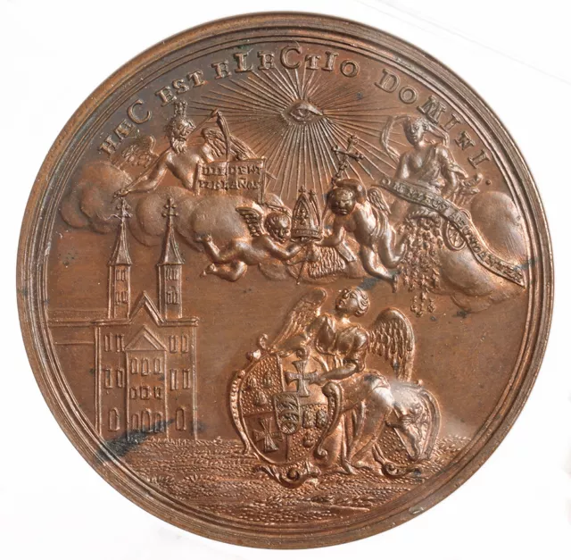 1753, Bamberg, Franz Conrad von Stadion und Thannhausen. Bronze Medal. NGC MS64!