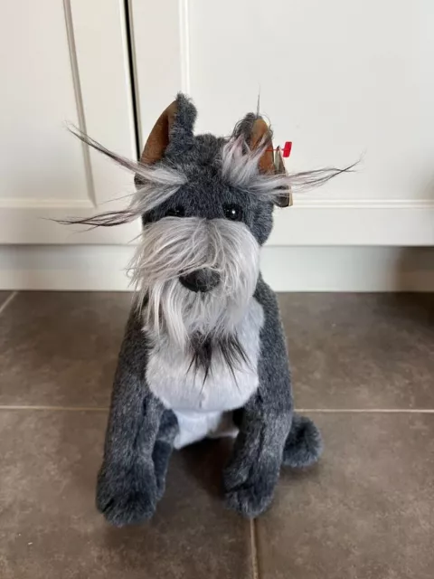 TY Classic Plush - MAX the Schnauzer Dog Retired 2000 Gray 11" Stuffed Animal