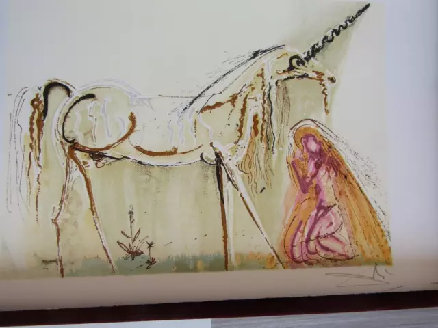 Les Chevaux de Dali / The Unicorn / Signed in the Board 1983 / 55X36