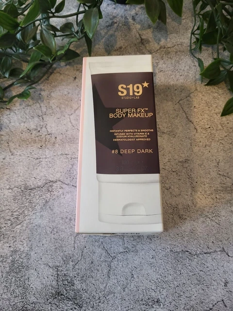 Maquillaje corporal S19 Studio+Lab SUPER FX #8 oscuro profundo 100 ml nuevo en caja vegano libre de crueldad