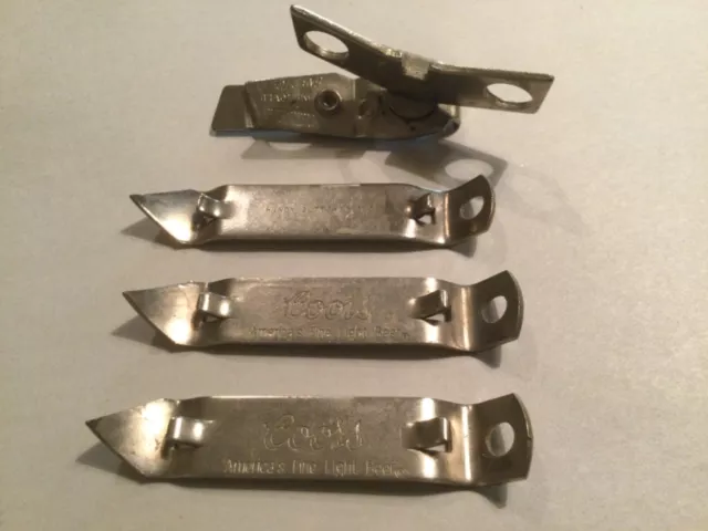 Can and Beer Opener Lot of 3 and 1 Can Opener Vaughan’s Improved Safety Roll Jr.