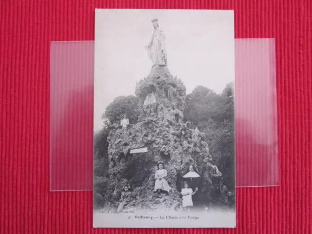 Cpa Ecrite Timbre Valfleury La Chaise De La Vierge Loire 42
