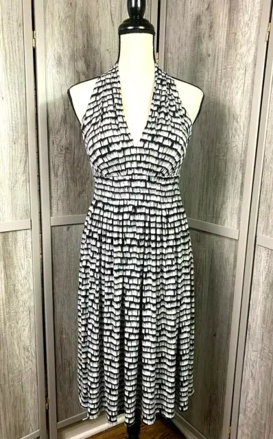 Women's Calvin Klein Pretty Halter Dress Stretch Back Zipper Mint Cond Size 4