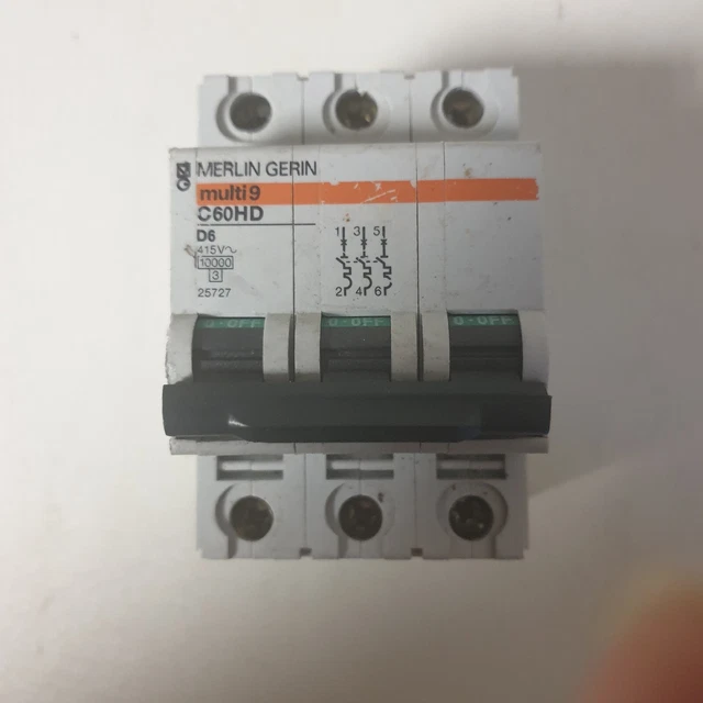 Merlin Amp MERLIN GERIN D16 Amp 3-Phase Circuit Breaker £5.99 - PicClick UK