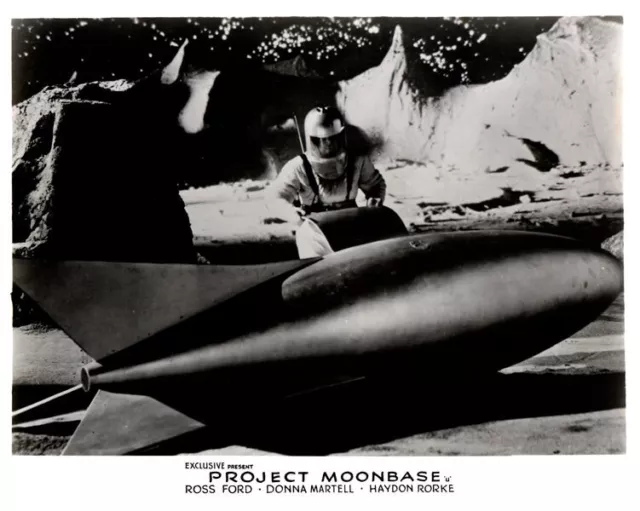 Project Moonbase Original Lobby Card Ross Ford near Rocket Ship Cult Sci Fi 1953