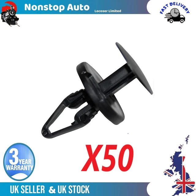 Lot De 10 Clips Noirs Pour Doublure D'Arche De Roue - Compatible Renault Clio II III, Scénic I II - Ajustement Universel