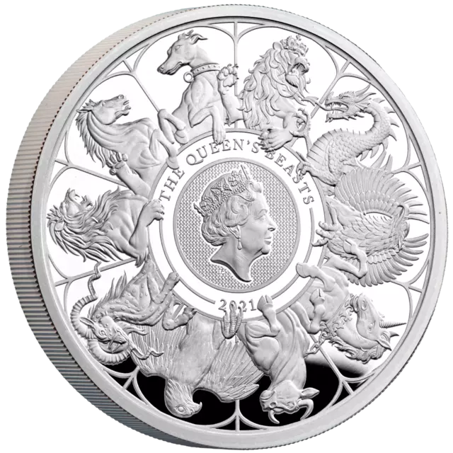 Grande-Bretagne GB 2021 2 Reines Beasts Completer 29.6ml Pièce Argent Royal Mint