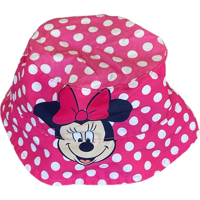 Disney Minnie Mouse Bucket Beach Sun Hat Toddler Girls Reversible Pink One Size
