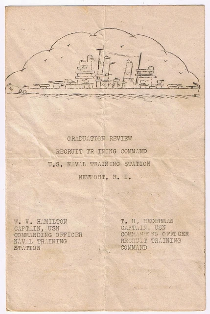 VINTAGE GRADUATION REVIEW US Naval Training Station Newport Rhode ...