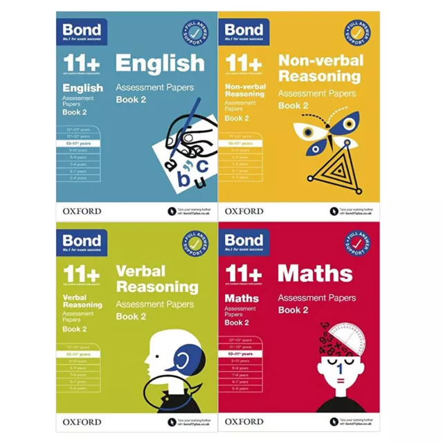 Bond 11+  Assessment Papers 10-11 Years Book 2  4 Books Collection Set NEW