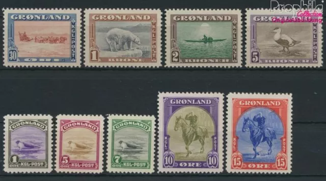 Briefmarken Dänemark - Grönland 1945 Mi 8-16 (kompl.Ausg.) postfrisch Vöge(94583