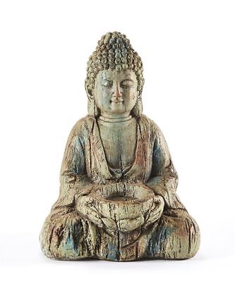 Sitting Buddha Statue Resin 16" High Lotus Position Meditation Peace Buddhism