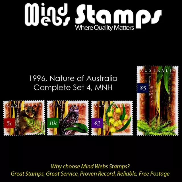 Australian Decimal Stamps, 1996 Nature of Australia, Complete Set 4, MNH