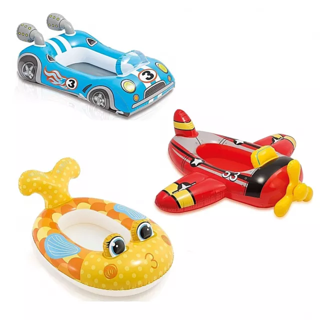 Intex Kids Inflatable Ride On Swim Pool Float Lilo Boat Plane Car Fish Toy 3-6yr