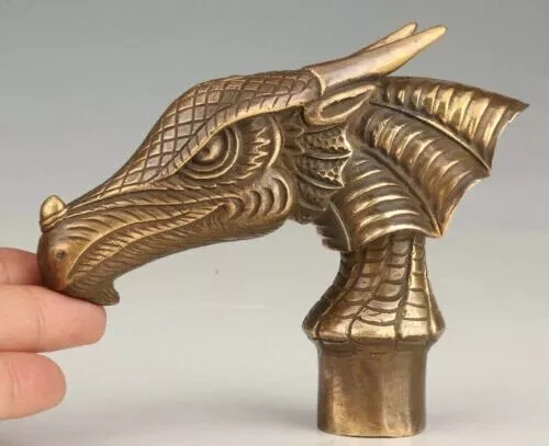 Bronze Dinosaur Dragon Cane Walking Stick Head Handle Accessories Crutch Handle