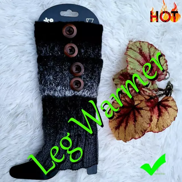 WOMEN WINTER LEG Warmers Gradient Color Knitted Boot Socks Leggings £5. ...
