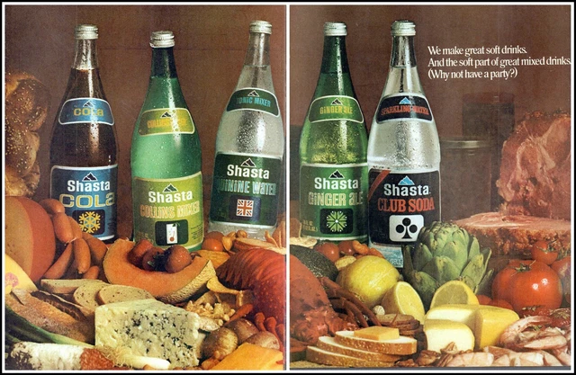 1970 Shasta soft drinks ginger ale club soda cola vintage photo Print Ad adL28