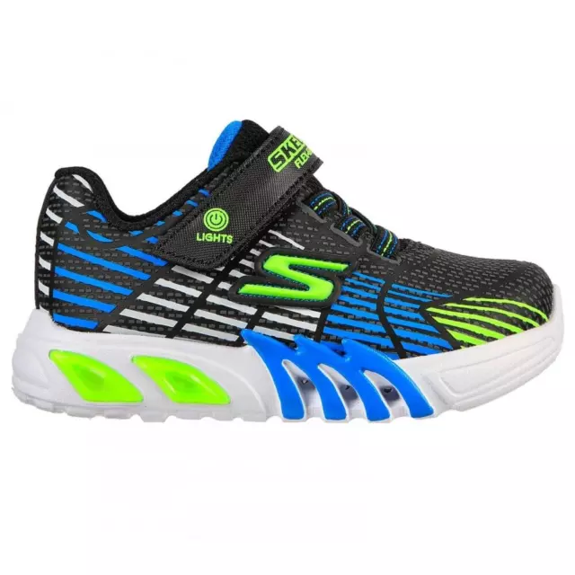 Skechers Infants Flex Glow Elite Trainers (Black/Blue)